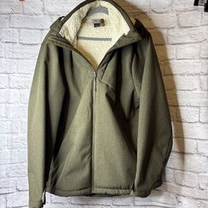 Champion Green Fleece Lined Parka Men"s Coat SZ XL